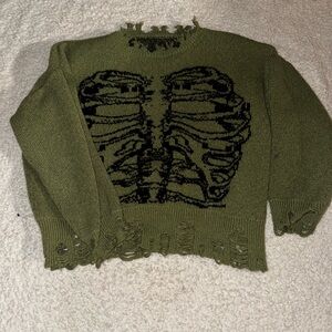 Green skeleton sweater